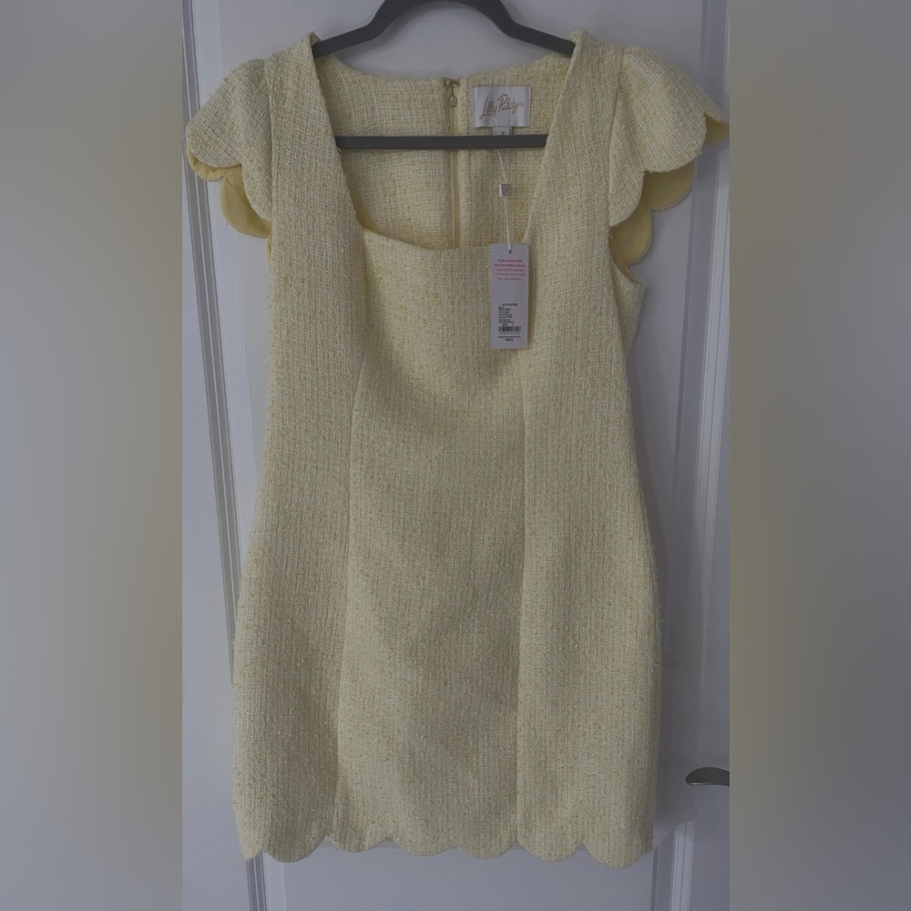 Lilly Pulitzer Lemon Mini Dress with Scalloped Edges
